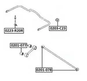 Сайлентблок рычага NISSAN 5513511C00 Сайлентблок рычага NISSAN 5513511C00