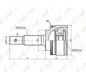 Шрус полуоси H.D.K. TO056A48 на TOYOTA AVENSIS Liftback (_T22_) Шрус полуоси H.D.K. TO056A48 на TOYOTA AVENSIS Liftback (_T22_)