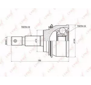 Шрус полуоси H.D.K. TO067 Шрус полуоси H.D.K. TO067