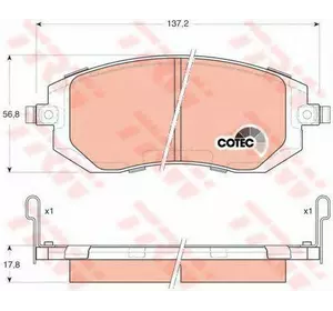 Колодки дискового тормоза TRW GDB3328 на SUBARU FORESTER (SH) Колодки дискового тормоза TRW GDB3328 на SUBARU FORESTER (SH)