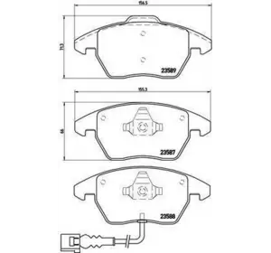 Колодки дискового тормоза BREMBO P85075 на VW PASSAT (362) Колодки дискового тормоза BREMBO P85075 на VW PASSAT (362)
