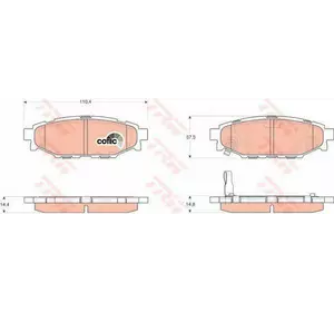 Колодки дискового тормоза TRW GDB3373 на SUBARU XV CROSSTREK Колодки дискового тормоза TRW GDB3373 на SUBARU XV CROSSTREK