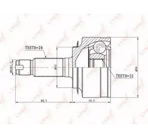 Шрус полуоси H.D.K. HO057 на HONDA ACCORD EURO VIII (CL) Шрус полуоси H.D.K. HO057 на HONDA ACCORD EURO VIII (CL)