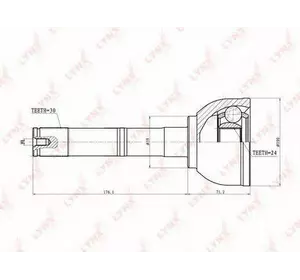 Шрус полуоси H.D.K. TO030 Шрус полуоси H.D.K. TO030