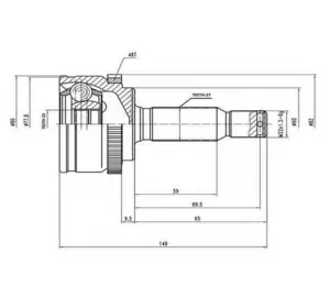 Шрус полуоси H.D.K. HY017A46 Шрус полуоси H.D.K. HY017A46