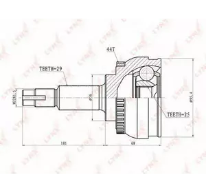 Шрус полуоси H.D.K. NI069A44 Шрус полуоси H.D.K. NI069A44