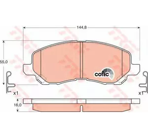 Колодки дискового тормоза TRW GDB3287 на MITSUBISHI OUTLANDER SPORT (GA_W_) Колодки дискового тормоза TRW GDB3287 на MITSUBISHI OUTLANDER SPORT (GA_W_)