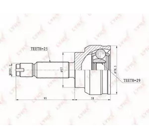 Шрус полуоси H.D.K. MI038 Шрус полуоси H.D.K. MI038