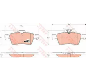 Колодки дискового тормоза TRW GDB1621 на PEUGEOT 508 Колодки дискового тормоза TRW GDB1621 на PEUGEOT 508