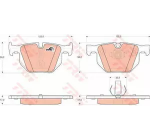 Колодки дискового тормоза TRW GDB1730 на BMW X5 (E70) Колодки дискового тормоза TRW GDB1730 на BMW X5 (E70)