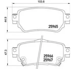 Колодки дискового тормоза BREMBO P56098 на NISSAN QASHQAI (J11, J11_) Колодки дискового тормоза BREMBO P56098 на NISSAN QASHQAI (J11, J11_)
