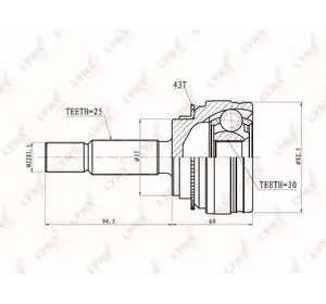 Шрус полуоси H.D.K. MI036A43 Шрус полуоси H.D.K. MI036A43
