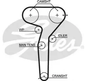 Ремень грм GATES 5423XS на LANCIA KAPPA (838A) Ремень грм GATES 5423XS на LANCIA KAPPA (838A)