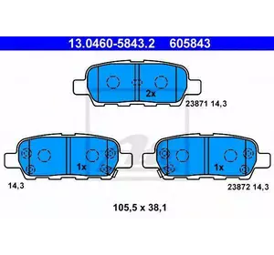 Колодки дискового тормоза ATE 13046058432 на NISSAN X-TRAIL (T31) Колодки дискового тормоза ATE 13046058432 на NISSAN X-TRAIL (T31)