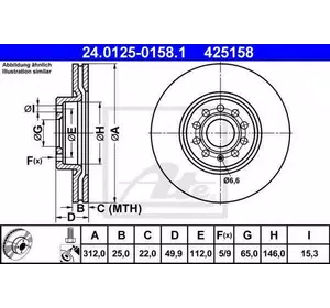 Диск тормозной ATE 24012501581 на VW PASSAT (362) Диск тормозной ATE 24012501581 на VW PASSAT (362)