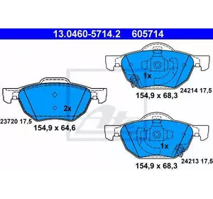 Колодки дискового тормоза ATE 13046057142 на HONDA ACCORD EURO VIII (CL) Колодки дискового тормоза ATE 13046057142 на HONDA ACCORD EURO VIII (CL)