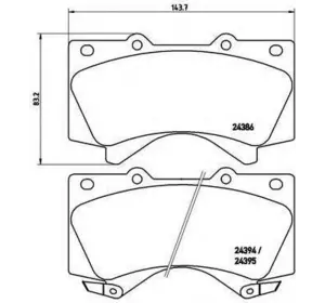 Колодки дискового тормоза BREMBO P83107 на TOYOTA LAND CRUISER (VDJ20_, UZJ20_) Колодки дискового тормоза BREMBO P83107 на TOYOTA LAND CRUISER (VDJ20_, UZJ20_)