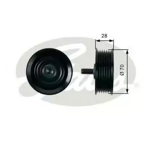 Ролик ремня навесного оборудования GATES T36410 на HYUNDAI MAXCRUZ Ролик ремня навесного оборудования GATES T36410 на HYUNDAI MAXCRUZ