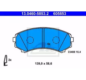 Колодки дискового тормоза ATE 13046058532 на MITSUBISHI SHOGUN IV (V8_W, V9_W) Колодки дискового тормоза ATE 13046058532 на MITSUBISHI SHOGUN IV (V8_W, V9_W)
