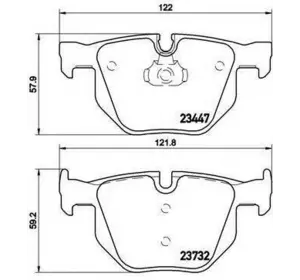 Колодки дискового тормоза BREMBO P06056 на BMW X5 (E70) Колодки дискового тормоза BREMBO P06056 на BMW X5 (E70)