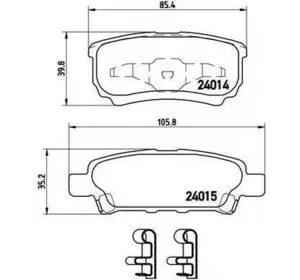 Колодки дискового тормоза BREMBO P54034 на MITSUBISHI LANCER EX седан (CY/Z_A) Колодки дискового тормоза BREMBO P54034 на MITSUBISHI LANCER EX седан (CY/Z_A)