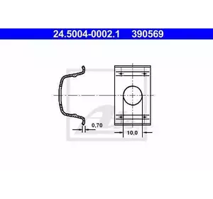 Кронштейн крепления шланга ATE 24500400021 Кронштейн крепления шланга ATE 24500400021