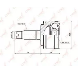 Шрус полуоси H.D.K. HO060 Шрус полуоси H.D.K. HO060