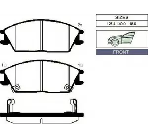 Колодки дискового тормоза MANDO MPH01 на HONDA ACCORD Mk II Наклонная задняя часть (AC, AD) Колодки дискового тормоза MANDO MPH01 на HONDA ACCORD Mk II Наклонная задняя часть (AC, AD)