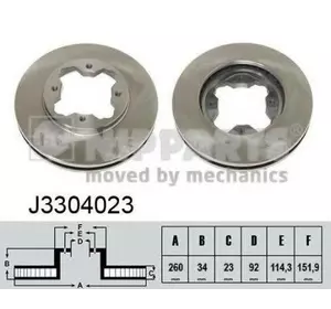 Диск тормозной NIPPARTS J3304023 на ROVER 600 (RH) Диск тормозной NIPPARTS J3304023 на ROVER 600 (RH)