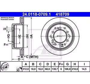 Диск тормозной ATE 24011807091 на TOYOTA LAND CRUISER PRADO (LJ12_, KDJ12_, KZJ12_, GRJ12_, TRJ12_) Диск тормозной ATE 24011807091 на TOYOTA LAND CRUISER PRADO (LJ12_, KDJ12_, KZJ12_, GRJ12_, TRJ12_)