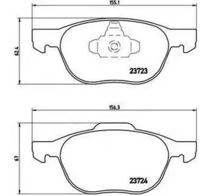 Колодки дискового тормоза BREMBO P24061 на FORD C-MAX II (DXA/CB7, DXA/CEU) Колодки дискового тормоза BREMBO P24061 на FORD C-MAX II (DXA/CB7, DXA/CEU)