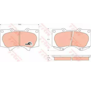 Колодки дискового тормоза TRW GDB3364 на TOYOTA LAND CRUISER PRADO (KDJ15_, GRJ15_) Колодки дискового тормоза TRW GDB3364 на TOYOTA LAND CRUISER PRADO (KDJ15_, GRJ15_)