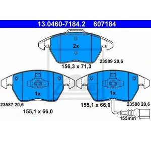 Колодки дискового тормоза ATE 13046071842 на VW PASSAT (362) Колодки дискового тормоза ATE 13046071842 на VW PASSAT (362)