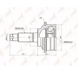 Шрус полуоси H.D.K. MA039A44 на MAZDA 626 Mk V (GF) Шрус полуоси H.D.K. MA039A44 на MAZDA 626 Mk V (GF)
