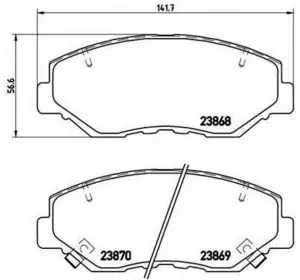 Колодки дискового тормоза BREMBO P28035 на HONDA CR-V Mk II (RD_) Колодки дискового тормоза BREMBO P28035 на HONDA CR-V Mk II (RD_)