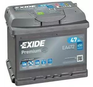 Аккумулятор exide premium 12v 47ah 450a EXIDE EA472 на SUZUKI SPLASH Аккумулятор exide premium 12v 47ah 450a EXIDE EA472 на SUZUKI SPLASH