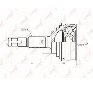 Шрус полуоси H.D.K. TO027 Шрус полуоси H.D.K. TO027