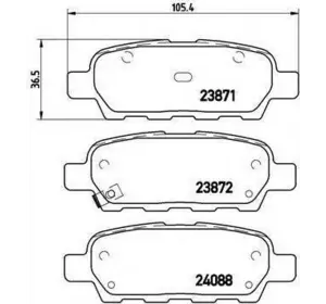 Колодки дискового тормоза BREMBO P56046 на NISSAN X-TRAIL (T31) Колодки дискового тормоза BREMBO P56046 на NISSAN X-TRAIL (T31)