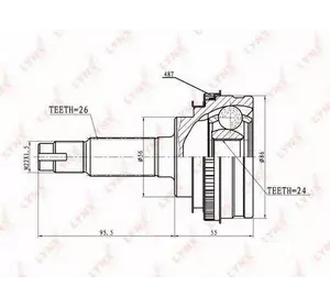 Шрус полуоси H.D.K. TO009A48 на TOYOTA IPSUM (_XM10) Шрус полуоси H.D.K. TO009A48 на TOYOTA IPSUM (_XM10)